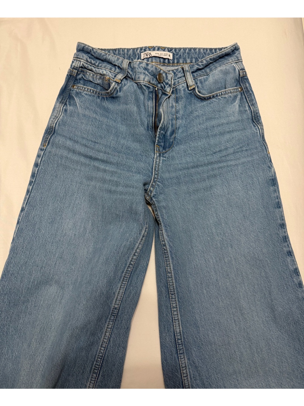 Zara Light Blue Wide Leg Jeans